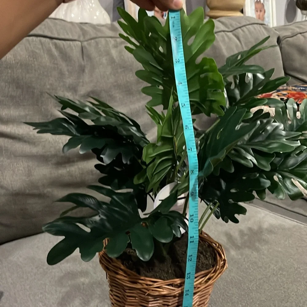 Studio McGee Threshold Target Green Philodendron Faux plant in Basket